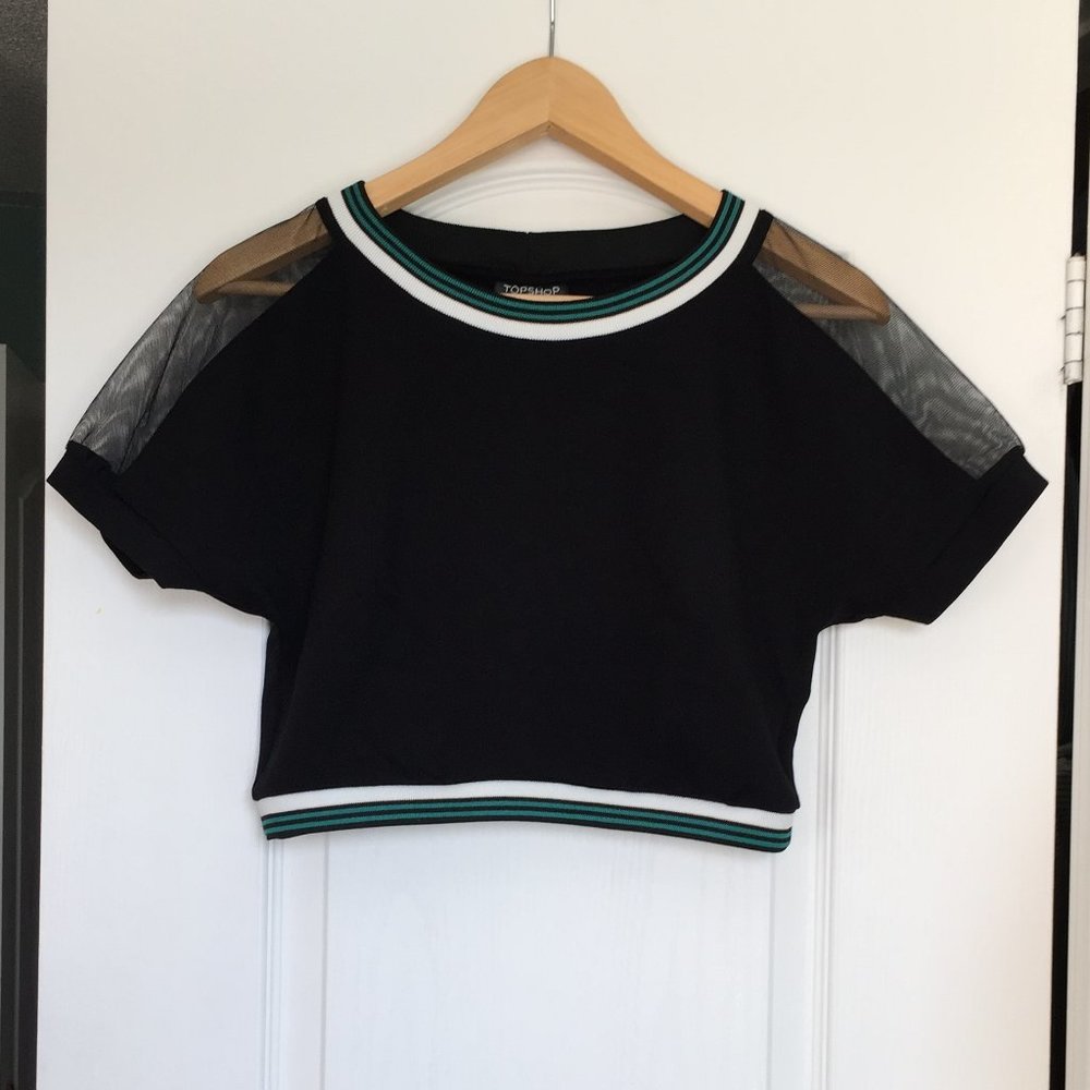Topshop Sporty Crop Top with Sheer Panels